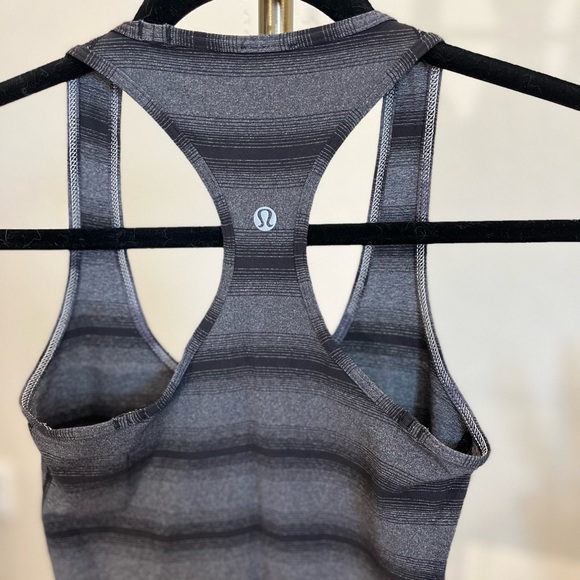 Lululemon Cool Racerback Tank | Size 4 | Black/Grey Stripes | GREAT Condition - Picture 4 of 5